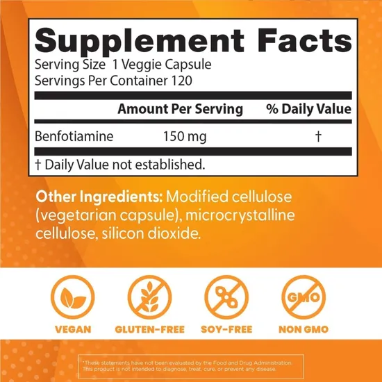 Doctor's Best Benfotiamine With BenfoPure 150mg Vegicaps 120 Vegicaps