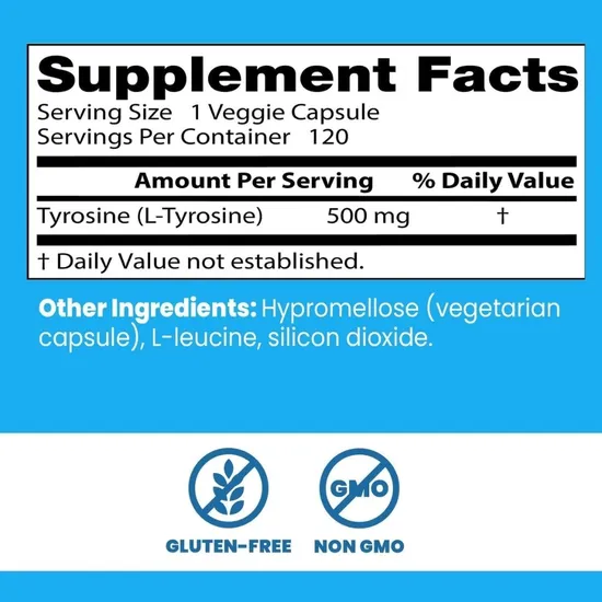 Doctor's Best Best L-Tyrosine 500mg Vegicaps 120 Vegicaps