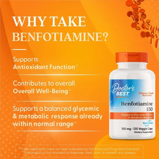 Doctor's Best Benfotiamine With BenfoPure 150mg Vegicaps 120 Vegicaps