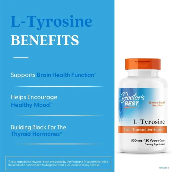 Doctor's Best Best L-Tyrosine 500mg Vegicaps 120 Vegicaps