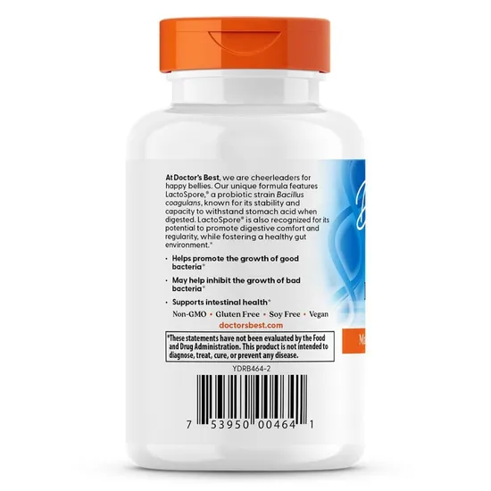 Doctor's Best Digestive Health Probiotic 2 Billion With LactoSpore Vegicaps 60 Vegicaps