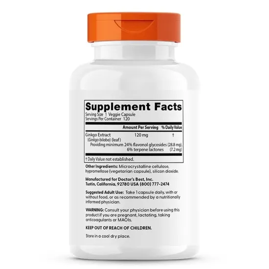 Doctor's Best Extra Strength Ginkgo 120mg Vegicaps 360 Vegicaps