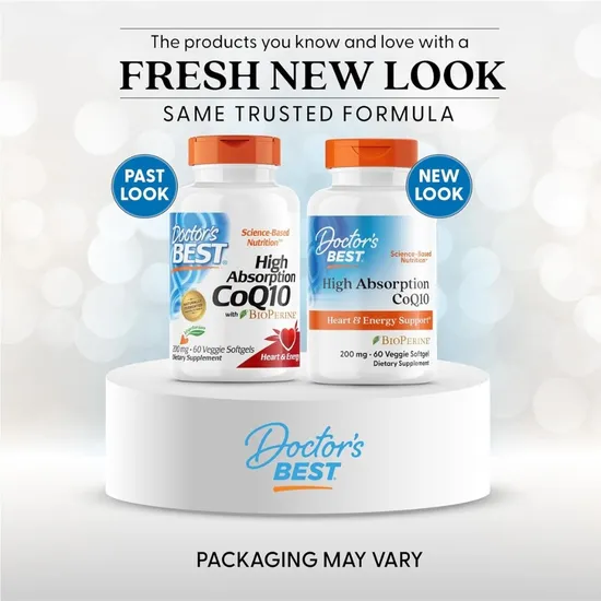 Doctor's Best High Absorption CoQ10 With BioPerine 200mg Veg Softgels 60 Softgels