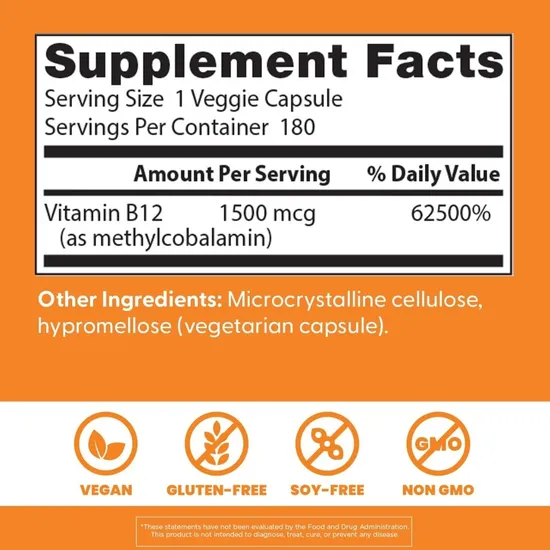 Doctor's Best Fully Active B12 1500mcg Vegicaps 60 Vegicaps