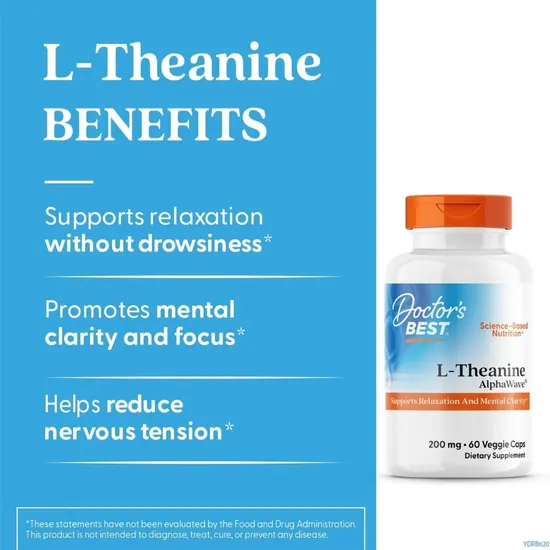 Doctor's Best L-Theanine AlphaWave Capsules 60 Capsules