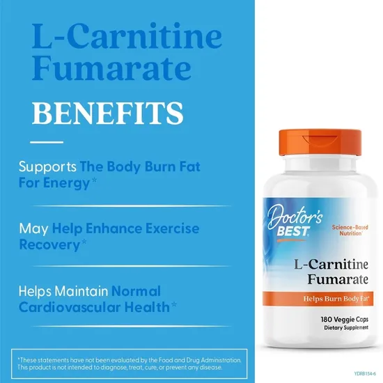 Doctor's Best L-Carnitine Fumarate 855mg Vegicaps 180 Vegicaps