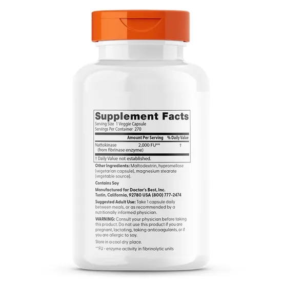 Doctor's Best Nattokinase 2000FUs Vegicaps 270 Vegicaps