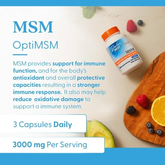Doctor's Best MSM With OptiMSM 1000mg Capsules 180 Capsules