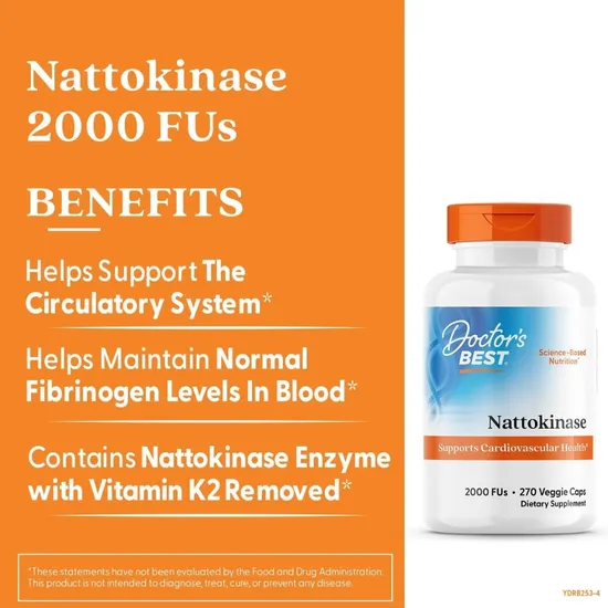 Doctor's Best Nattokinase 2000FUs Vegicaps 270 Vegicaps