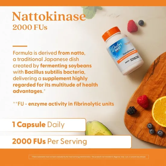 Doctor's Best Nattokinase 2000FUs Vegicaps 270 Vegicaps