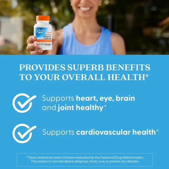 Doctor's Best Purified & Clear Omega 3 Fish Oil 1000mg Marine Softgels 120 Softgels