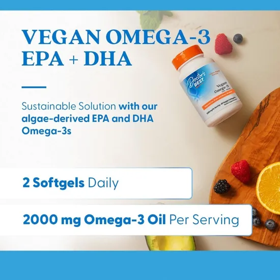 Doctor's Best Vegan Omega-3 E DHA Softgels 60 Softgels