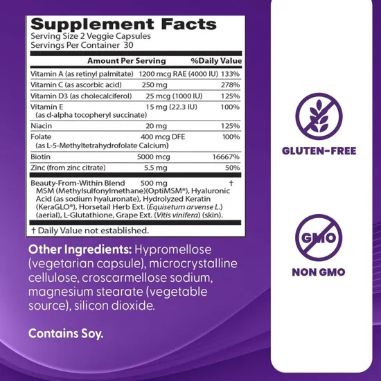 Doctor's Best Women's Hair Skin & Nails Capsules 60 Capsules