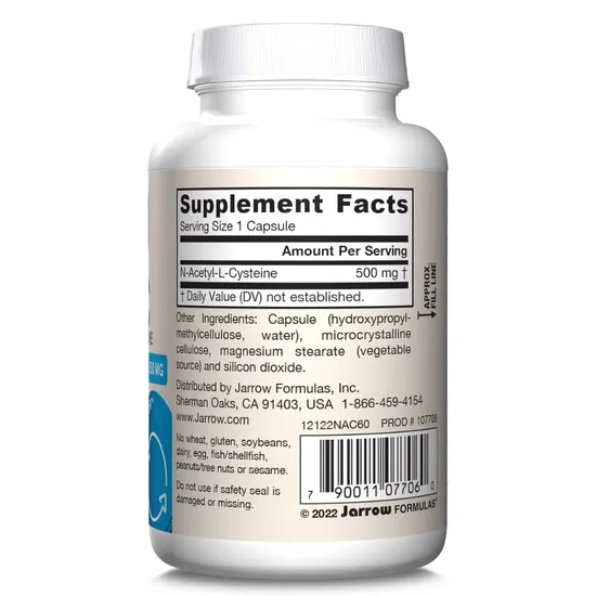 Jarrow Formulas N-A-C 500mg Capsules 60 Capsules