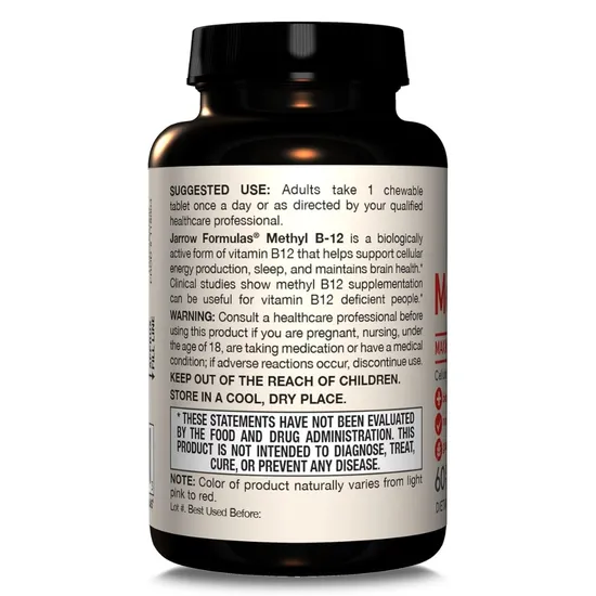 Jarrow Formulas Methyl B12 5000mcg Chew Tablets 60 Tablets