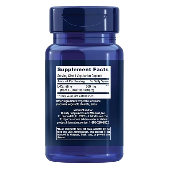 Life Extension L-Carnitine 500mg Vegicaps 30 Vegicaps