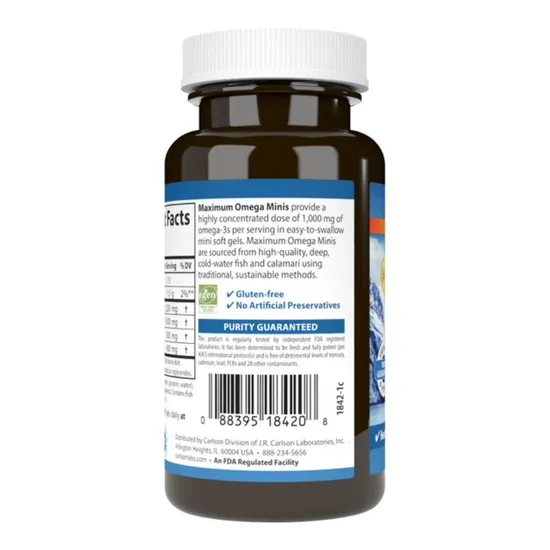 Carlson Labs Maximum Omega Mini Softgels + 20 60 Softgels