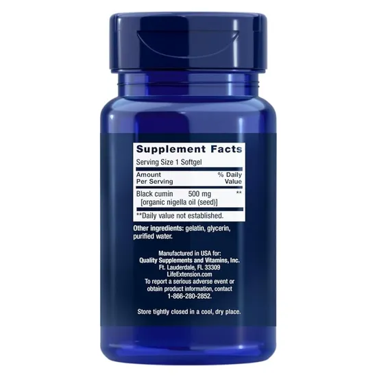 Life Extension Black Cumin Seed Oil Softgels 60 Softgels