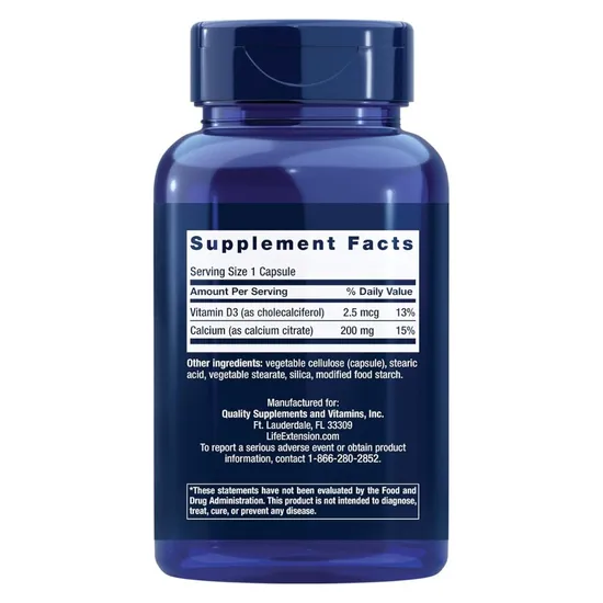 Life Extension Calcium Citrate With Vitamin D Vegicaps 200 Vegicaps