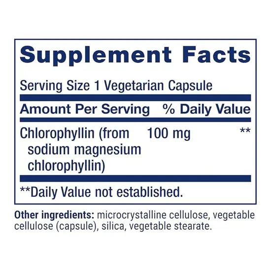 Life Extension Chlorophyllin 100mg Vegicaps 100 Vegicaps