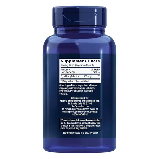 Life Extension D L-Phenylalanine 500mg Vegicaps 100 Vegicaps