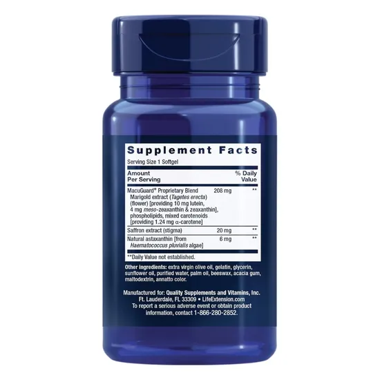 Life Extension MacuGuard Ocular Support Softgels 60 Softgels