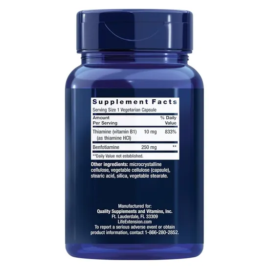 Life Extension Mega Benfotiamine 250mg Vegicaps 120 Vegicaps