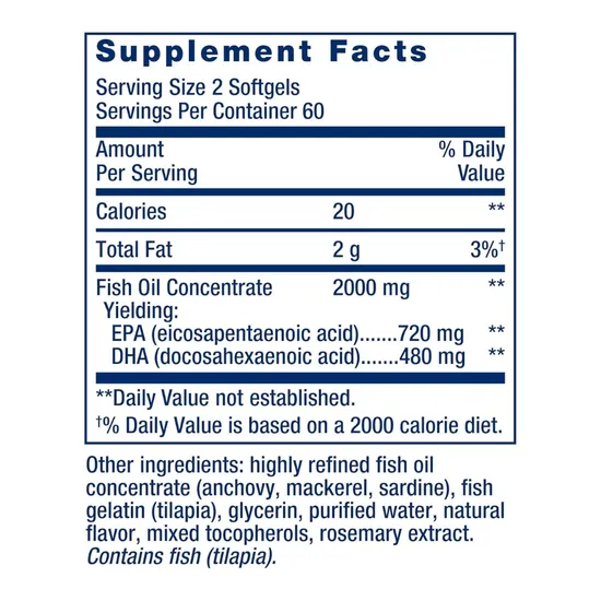 Life Extension Mega EPA/DHA Softgels 120 Softgels