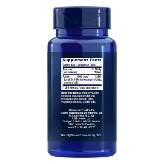 Life Extension Optimised Folate 1700mcg Vegicaps 100 Vegicaps