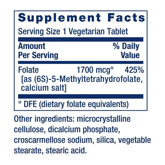 Life Extension Optimised Folate 1700mcg Vegicaps 100 Vegicaps