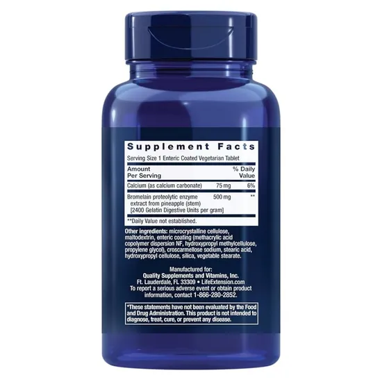 Life Extension Specially-Coated Bromelain 500mg Tablets 60 Tablets