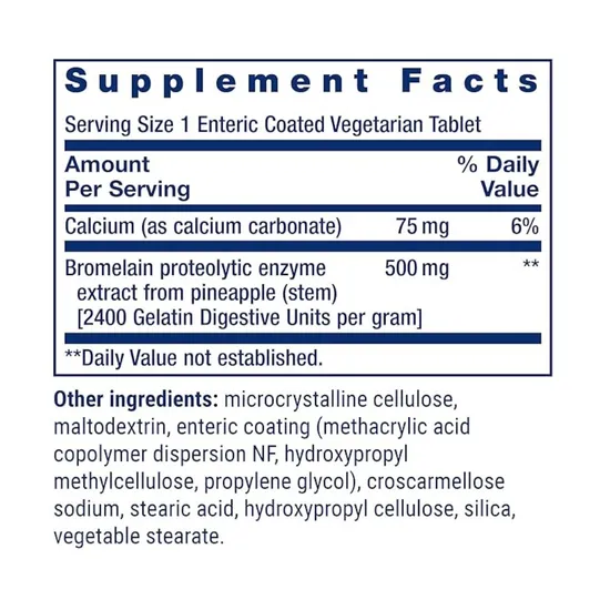 Life Extension Specially-Coated Bromelain 500mg Tablets 60 Tablets