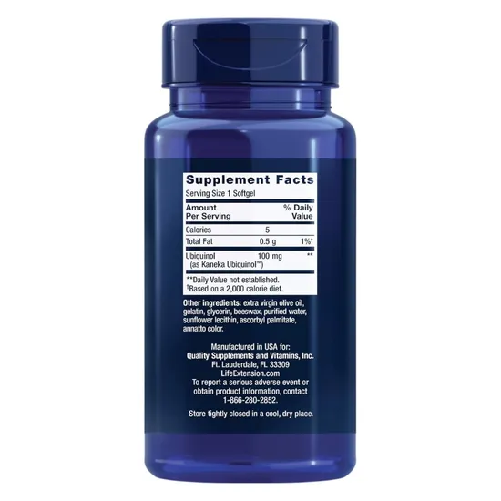 Life Extension Super Ubiquinol CoQ10 With Enhanced Mitochondrial Support 100mg Softgels 60 Softgels