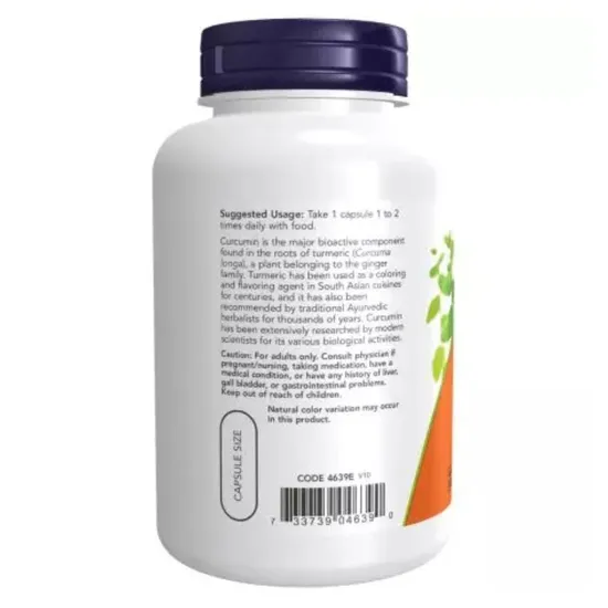 NOW Foods Curcumin Capsules 60 Capsules