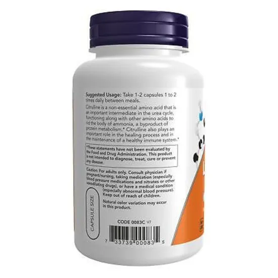 NOW Foods L-Citrulline 750mg Capsules 90 Capsules
