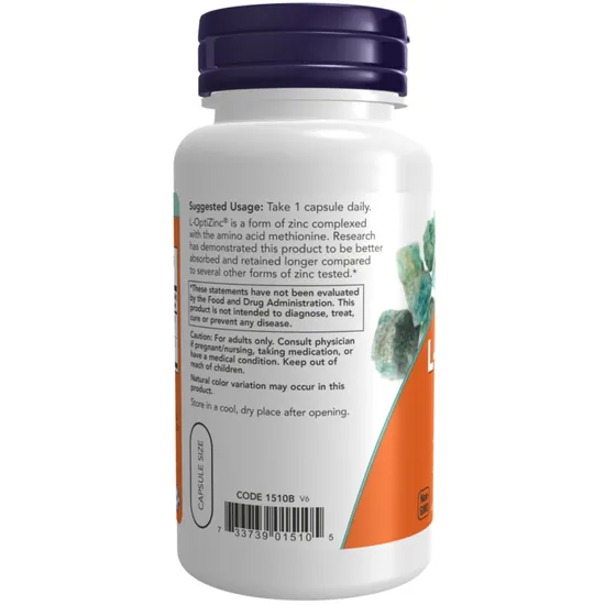 NOW Foods L-OptiZinc 30mg Capsules 100 Capsules
