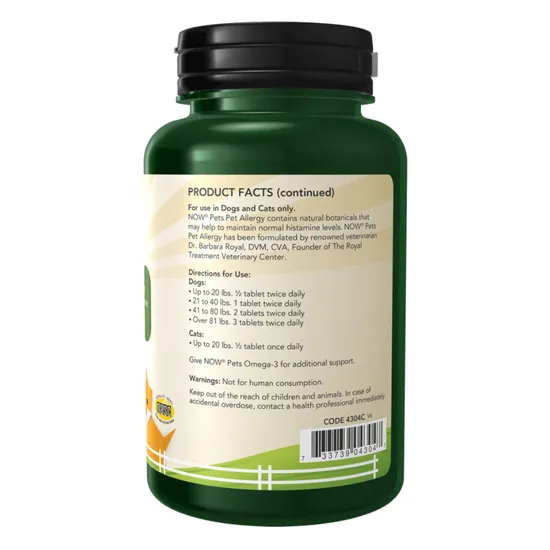 NOW Foods Pets Pet Allergy Chew Tablets 75 Tablets