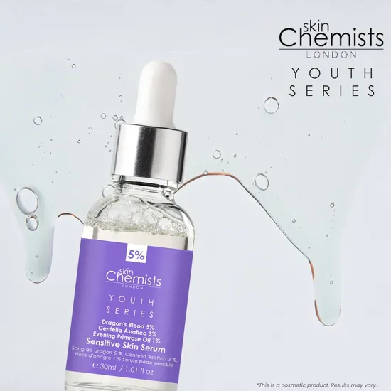 skinChemists Sensitive Skin Serum Dragon's Blood 5%, Centella Asistica 3%, Evening Primrose Oil 1% 30ml