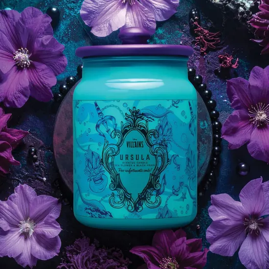 Disney Ursula Sea Flower Black Pearl Ceramic Candle