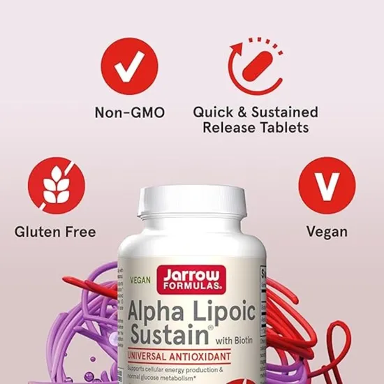 Jarrow Formulas Alpha Lipoic Sustain 300mg With Biotin Tablets 60 Tablets