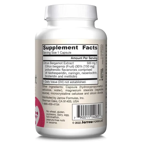 Jarrow Formulas Citrus Bergamot 500mg Vegicaps 60 Vegicaps