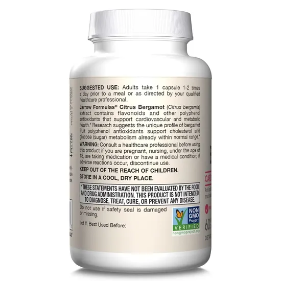 Jarrow Formulas Citrus Bergamot 500mg Vegicaps 60 Vegicaps