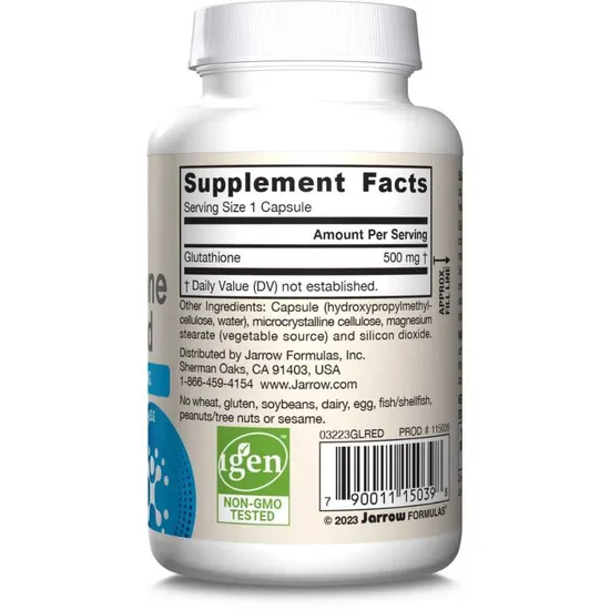 Jarrow Formulas Glutathione Reduced 500mg Vegicaps 60 Vegicaps