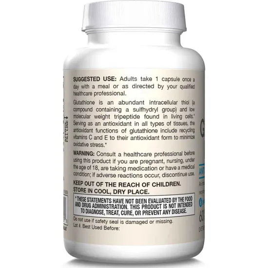 Jarrow Formulas Glutathione Reduced 500mg Vegicaps 60 Vegicaps
