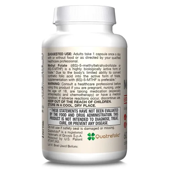 Jarrow Formulas Methyl Folate 400mcg Capsules 60 Capsules