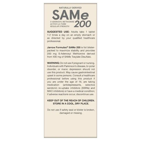 Jarrow Formulas SAMe 200 Tablets 60 Tablets