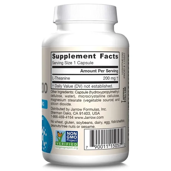 Jarrow Formulas Theanine 200mg Vegicaps 60 Vegicaps