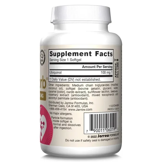Jarrow Formulas Ubiquinol QHabsorb 100mg Softgels 60 Softgels