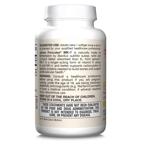 Jarrow Formulas Vitamin K2 MK7 90mcg Softgels 60 Softgels