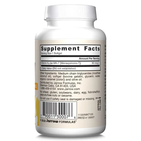Jarrow Formulas Vitamin K2 MK7 90mcg Softgels 60 Softgels